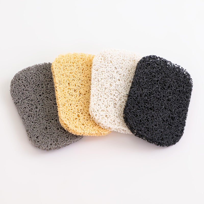 Snowkingdom 4 Pack Black Soap Saver Draining Lift Pad 2.9" x 4.5" PVC Non-BPA Non-Slip Durable - Image 3